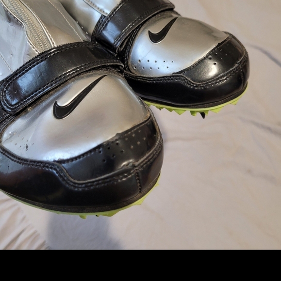 Nike Rival Track/Field Running Spike shoes Men's SZ 11 Silver neon green black - Picture 7 of 11